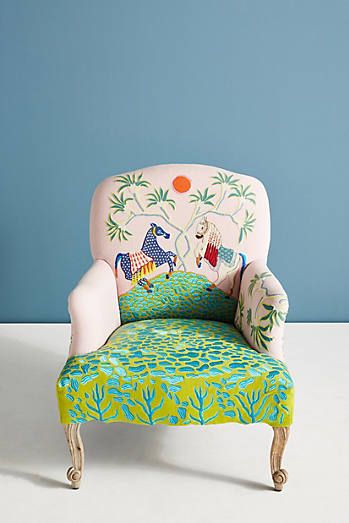 Paige Gemmel, Anthropologie Chair, Beach Glam, English Room, Upholstered Chair, Funky Furniture, Beautiful Chair, Unique Furniture, 인테리어 디자인