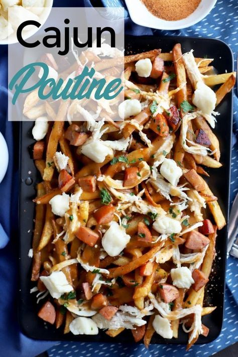 Cajun Food Truck, Cajun Gravy, Poutine Recipes, Yummy Burgers, Chicken Andouille Sausage, Poutine Recipe, Cajun Food, Cajun Creole Recipes, Canada Food