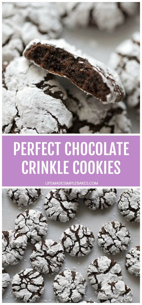 Looking for a recipe for perfect chocolate crinkle cookies? Look no further! These are easy to make with a fudgy brownie center and a sweet crunchy exterior. #crinklecookies #chocolatecrinklecookies #cookies #chocolate #dessert Chocolate Crinkle Cookies Recipe, Burning Mountain, Strawberry Sugar Cookies, Crinkle Cookies Recipe, Chocolate Crinkle, Fudgy Brownie, Chocolate Crinkle Cookies, Powder Sugar, Recipes Cookies