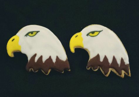 Eagle Cookies Decorated, Eagle Cookies, Decorating Cookies, Cake Walk, Animal Cookies, Cookie Monster, Sugar Cookies Decorated, Monster Cookies, July 4th