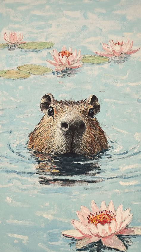 Capybara Painting Capybara Painting, Capybara Drawing, Capybara Illustration, Capybara Art, Brazil Art, Animals Art, Winter Art, Chicken Nuggets, Mexican Art