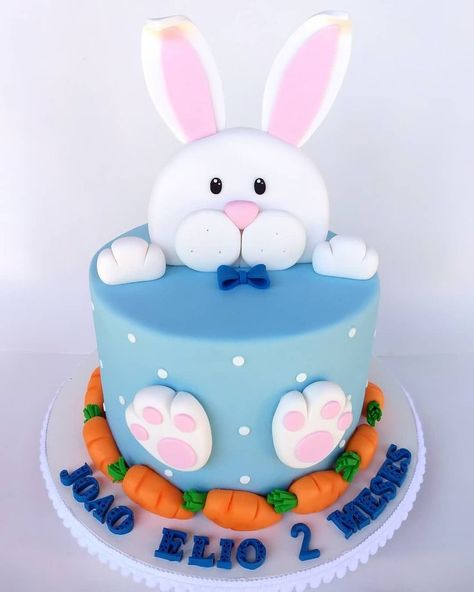 Easter Birthday Cake Boy, Rabbit Cake Design, Easter Birthday Cake, Miffy Cake, Easter Cake Decorating, Cookie Craft, Easter Sweets, Rabbit Cake, Korean Cake