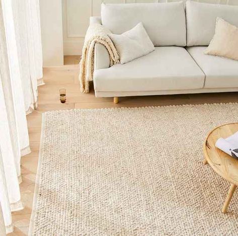 Rug Lounge Room, Large Beige Rug Living Room, Lounge Room Rugs, Lounge Rug Ideas, Lounge Room Rug, Beige Rug Bedroom, Beige Lounge Styling, Living Room Designs Beige, Carpet Ideas Living Room