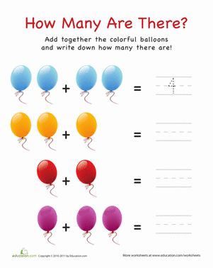 Preschool Counting & Numbers Addition Worksheets: How Many Are There? Balloons Tema Air, Worksheet For Preschoolers, How Many Are There, Counting Worksheet, Preschool Counting, Numbers Worksheets, Math Activities For Kids, Counting Worksheets, Celebration Balloons