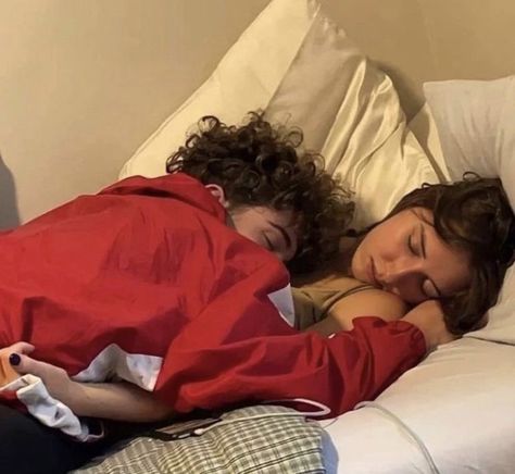 Two People, Bed, Red, White