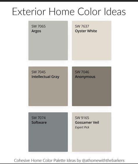 Neutral Siding Colors Exterior, Exterior Paint With Brown Roof, Home Exterior Colour Combination, Dark Brown Roof House Colors, Tan Houses, Brown Roof House Colors, Home Exterior Colors Combinations, Brown Roof Houses, Taupe Exterior