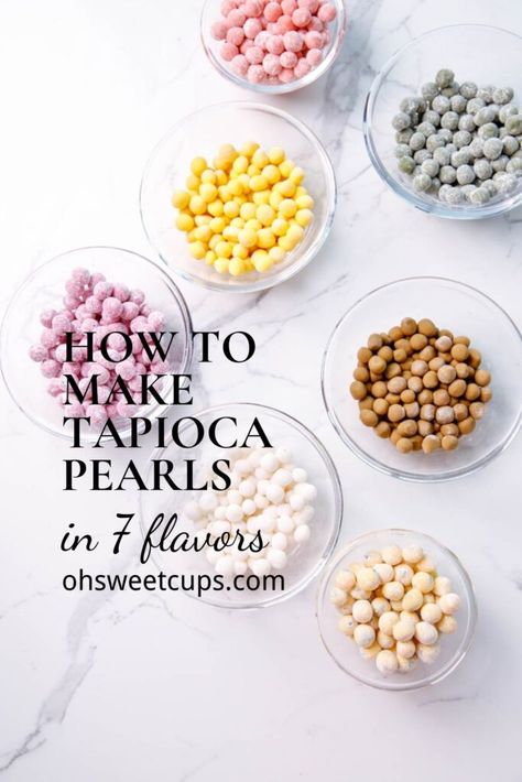 Types of Boba Pearls-a depth overview - Oh Sweet cups Things To Make With Tapioca Flour, Boba Tapioca Pearls Recipe, Diy Tapioca Pearls, Homemade Tapioca Pearls, How To Make Tapioca Pearls, Tapioca Balls Recipe, Homemade Boba Pearls, Tapioca Pearls Recipe, Boba Business