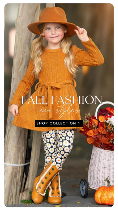 Your little fashionista will love our trendy fall collection featuring cozy sweaters, adorable dresses, and playful accessories. Shop now and make this season her most stylish yet! Girls Fall Outfits Kids, Unique Kids Clothes, Pumpkin Spice Everything Nice, Festive Activities, Adorable Dresses, Pumpkin Spice Everything, Fall Festivities, Girlie Girl, Girls Fall