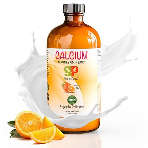 GreenPeach Liquid Calcium for Kids  Organic Calcium Magnesium Supplement  Vegetarian, Kosher Calcium Citrate with Vitamin D3 Kids Calming Supplement  No Sugar or Artificial Flavors Magnesium For Kids, Zinc Supplement, Magnesium Supplement, Zinc Supplements, Calcium Citrate, Calcium Supplements, Body Organs, Vitamin D3, No Sugar