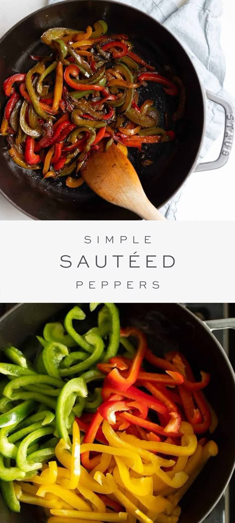 Bell Pepper Side Dish, Sauteed Green Peppers, Cooking Peppers, Veggie Side Dish, Fried Peppers, Sauteed Peppers And Onions, Sauteed Peppers, Sauteed Greens, Julie Blanner