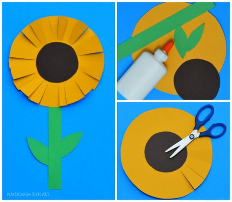 Sunflower Crafts For Kids, Sunflowers Growing, Sunflower Craft, September Crafts, Colorful Sunflower, Sunflower Crafts, Paper Sunflowers, Craft Kids, Yellow Sunflowers