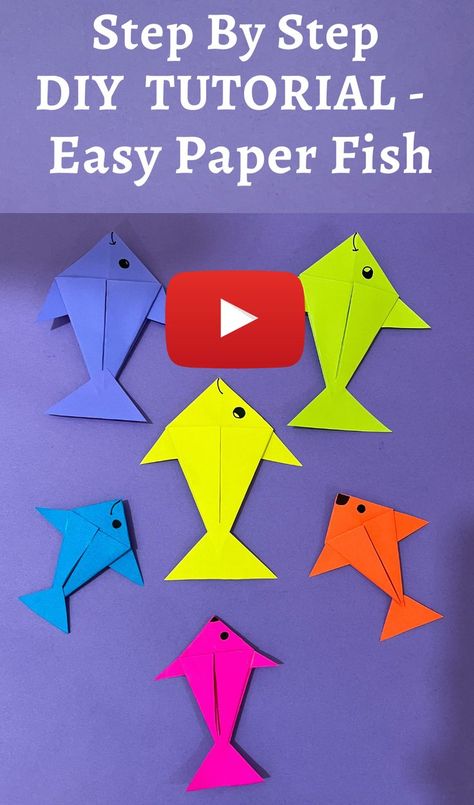 Let's make a easy moving toy craft for kids. Easy Step by Step tutorial on how to make paper fish. #trending #videoforkids #craft #easy #simple #diy #diycrafts #fish #howto ##create #kidstoys #toycraft #easyfish #fishing #colors #fabbcraft #tutorial #fabulous #new #best #top #mini #small #tall #handmade #with #handle #happy #smile #5minute #beautiful #gorgeous #usa #uk #canada #australia #nz #europe #project #howto #origami #kids #kidsvideo #kidscraft #art #mini Home Decor Ideas Paper, Paper Flower Wall Hanging, Wall Hanging Ideas, Paper Fish, Origami Fish, Flower Wall Hanging, Hanging Ideas, How To Make Origami, Wall Hanging Crafts