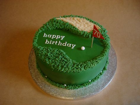 golf birthday cake. Think I'm gonna try this today Golf Birthday Cake, Golf Themed Cakes, Green Birthday Cakes, Golf Birthday Cakes, Golf Cake, Dad Birthday Cakes, Golf Theme, Golf Birthday, 50th Birthday Cake