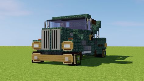 Minecraft Truck Design, Minecraft Trailer, Rv Minecraft, Minecraft Wagons And Carts, Auto Farm Minecraft, Minecraft Earth, Minecraft Projects, Tow Truck, Map Painting