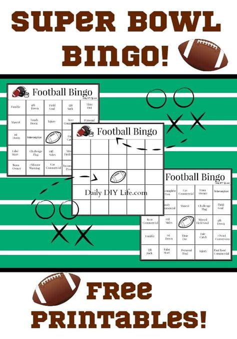 Superbowl Commercial Bingo, Super Bowl Printables, Super Bowl Bingo, Bingo Cards To Print, Trophy Diy, Superbowl Party Decorations, Super Bowl Decorations, Game Bingo, Super Bowl Outfit