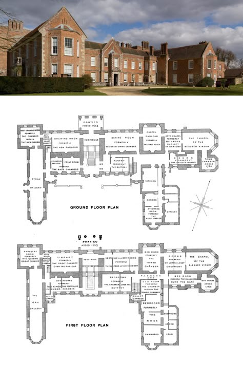 Mapperton House Floor Plan, Country Estate Floor Plans, Estate Floor Plans, British Mansion, Castle Layout, Saxon History, Castle House Plans, Mansion Plans, Castle Floor Plan