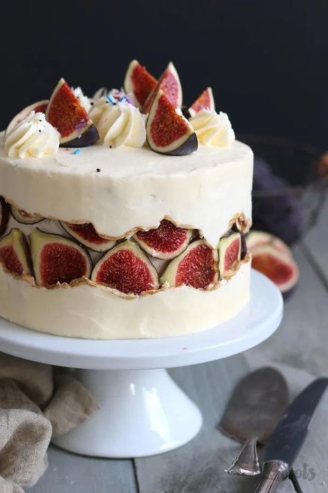 Honey Fig Fault Line Cake Fig Dessert Recipes, Fault Line Cakes, Fault Line Cake, Creative Dessert Recipes, Fig Cake, Fig Recipes, Creamed Honey, Creative Desserts, Fig Jam