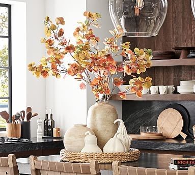 Pottery Barn Fall 2022, Pottery Barn Fall Decor, Pottery Barn Fall, White Ceramic Pumpkins, Indoor Fall Decor, Fall Furniture, Decor Pottery, Neutral Fall Decor, Unique Floor Lamps