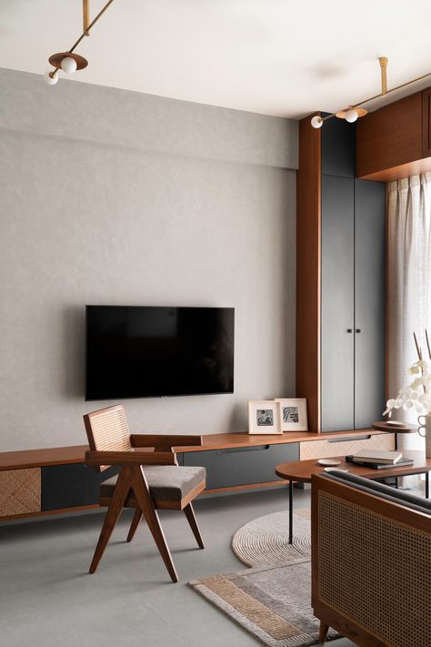 Mumbai Apartment, Design Interior Modern, Paint Palettes, Tv Unit Interior Design, Modern Tv Wall, Interior Design Your Home, Living Room Tv Unit, Hall Interior Design, Tv Room Design