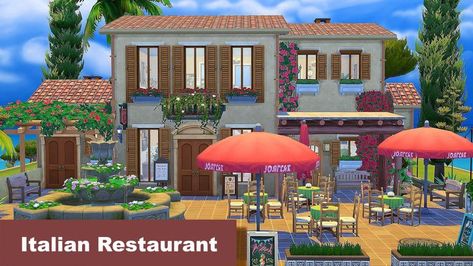 Sims 4 Italian, Restaurant Sims 4, Sims 4 Speed Build, Sims 4 Houses, I Will Show You, Italian Restaurant, Italian Style, Sims 4, Restaurant