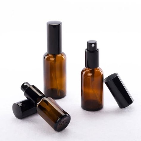 Spray Bottle Essential Oil Toner, Amber Spray Bottle, Brown Glass Bottles, Skin Care Packaging, Amber Glass Bottles, Glass Spray Bottle, Cosmetic Containers, Essential Oil Perfume, Luxury Fragrance