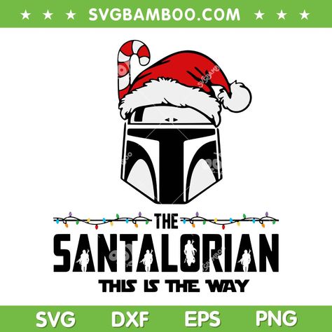 Star Wars Christmas Svg, Mandalorian Christmas, Star Wars Stencil, Png Star, Santa Hat Svg, Tags Ideas, Star Wars Mandalorian, Star Wars Christmas, Star Wars Poster