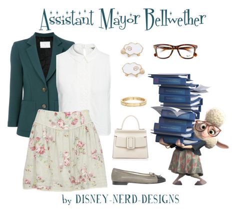 Assistant Mayor Bellwether by disney-nerd-designs on Polyvore featuring SociÃ©tÃ© Anonyme, Oasis, Chanel, Boyy, Chico's, Ray-Ban, disney, disneybound, zootopia and bellwether Zootopia Disneybound, Mayor Bellwether, Disney Nerd, Disney Bound Outfits, Zootopia, Inspired Fashion, Costume Outfits, New Wardrobe, Polyvore Fashion