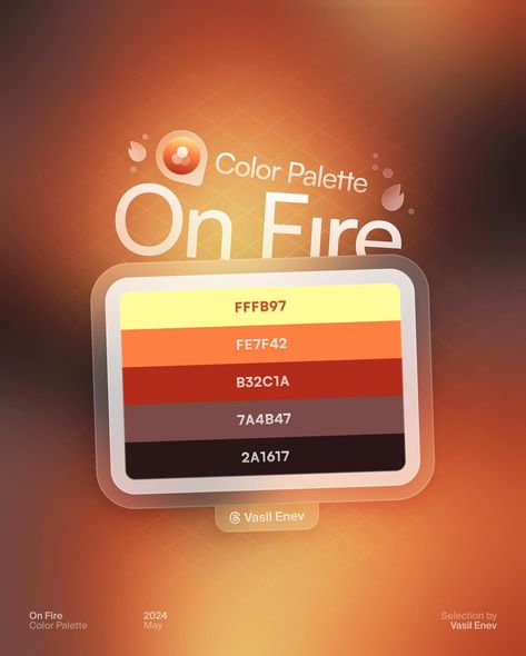 🐦‍🔥 On Fire • Color Palette The #Gradient is made with tons of love. Sharing each of the 🎟️ Color Tickets with the representative color codes. You are free to pick a swatch and let me know what it reminds you of! Make sure to comment or dm me with questions! 🫶🏻 All the mesh gradients from the collection will be up to grab on my links! 🐦‍🔥 • #stunninggradients #colorpalette #designinspiration #gradient #gradients #color #colors #palette #graphicdesign #graphicdesigner #dotuiux #uiux #ui #w... App Color Palette, Fire Color Palette, Gradient Palette, Gradient Color Palette, Mesh Gradient, Ui Color, Edit Inspiration, App Screenshots, Fire Color