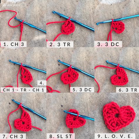 Food food food | Crochet Instructions Step By Step, How To Crochet A Heart For Beginners Step By Step, Easy Crochet Heart For Beginners, Crochet Patterns For Beginners Step By Step, How To Crochet A Heart For Beginners, How To Crochet A Heart, Step By Step Crochet For Beginners, Valentine Hearts Crafts, How To Crochet For Beginners Step By Step