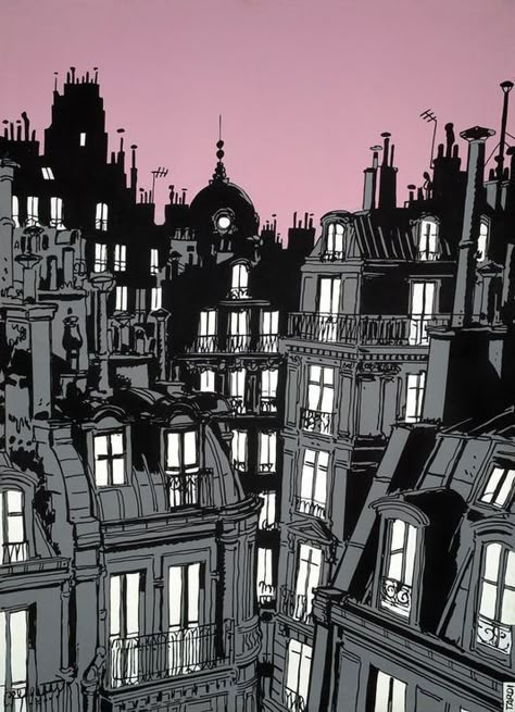 Paris Illustration, City Drawing, City Illustration, Arte Inspo, Art Et Illustration, Urban Sketching, Comic Artist, Painting Illustration, Comic Books Art