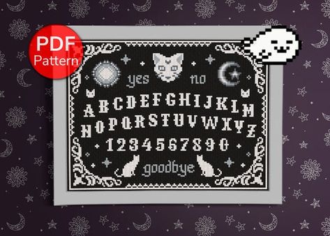 Seal Craft, Cross Stitch Embroidery Patterns, Halloween Cross Stitch Patterns, Elegant Halloween, Halloween Cross Stitches, Cross Stitch Bookmarks, Ouija Board, Paper Style, Cross Stitch Borders