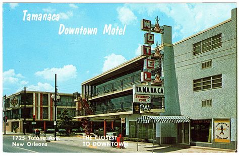 Tamanaca Motel, New Orleans, 1960's Downtown New Orleans, Vintage Hotels, Ice Water, Hotel Motel, Meeting Rooms, New Orleans Louisiana, French Quarter, Old Postcards, Ice Cubes