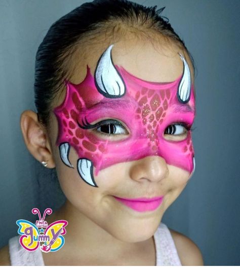 Dinosaur Face Painting, Face Paint Party, Monster Face Painting, Superhero Face Painting, Dragon Face Painting, Easy Face Painting Designs, Dragon Makeup, Animal Face Paintings, Girl Face Painting