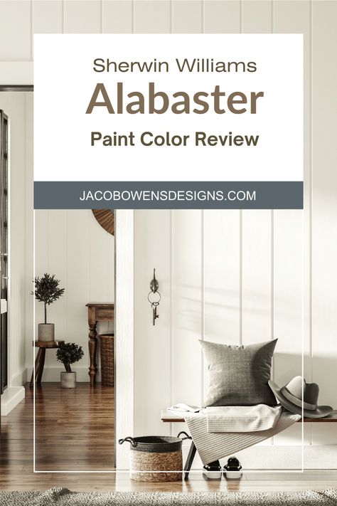 Alabaster Sherwin Williams Interiors, Alabaster Paint Color Living Room, Colors That Go With Alabaster, Alabaster Whole House Color Scheme, Alabaster Complimentary Colors, Sw Alabaster Coordinating Colors, Alabaster Coordinating Colors, Alabaster Paint Scheme, Sw Alabaster Walls