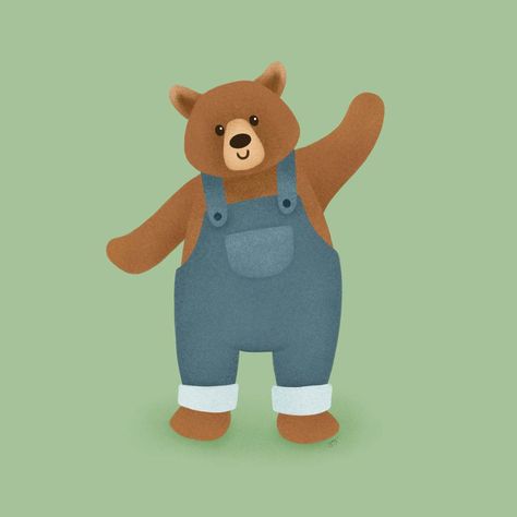 Today's #doodleadayapril prompt is overalls, so here's a very cute bear sporting a snazzy pair of overalls. . . . . #doodleaday #bears #bearillustration #brownbear #brownbearart #overalls #cutebears #digitaldoodle #adobefresco #madeinadobefresco #illustration #dottieandcaro Overalls Illustration, Teddy Bear Overalls, Bear Overalls, Brown Bear Art, Bear Illustration, April 4, Cute Bear, Cute Bears, Brown Bear