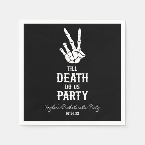 Bridal Shower Napkins, Spooky Skeleton, Party Napkins, Party Paper, Paper Napkins, Perfect Party, Party Design, Sign Poster, Bachelorette Party