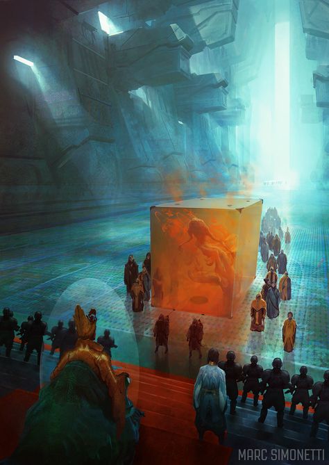 "The emperor and the guild" Interior illustration for "Dune Messiah" by Frank Herbert for Centipede Press Marc Simonetti, Sztuka Science Fiction, Science Fiction Kunst, Dune Book, Dune Frank Herbert, Arte Occulta, Dune Art, Science Fiction Illustration, Frank Herbert