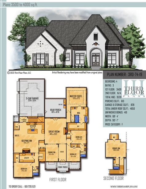 $1,300.00 House Plans 9 sets Keeping Room With Fireplace, Acadian Cottage, Garage With Storage, Large Walk In Closet, Master Suite Bedroom, Bedroom Porch, Room With Fireplace, Porch Flooring, Keeping Room