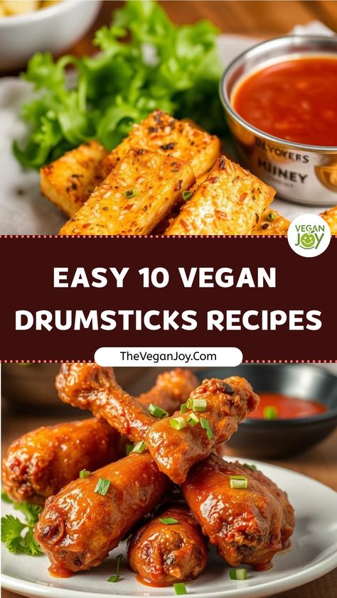 Guilt-free indulgence: 10 vegan drumsticks that taste like the real deal Vegan Drumsticks Recipe, Vegan Drumsticks, Teriyaki Drumsticks, Veggie Dip Recipe, Seitan Chicken, Drumsticks Recipe, Canned Jackfruit, Ube Recipes, Cheap Vegan Meals