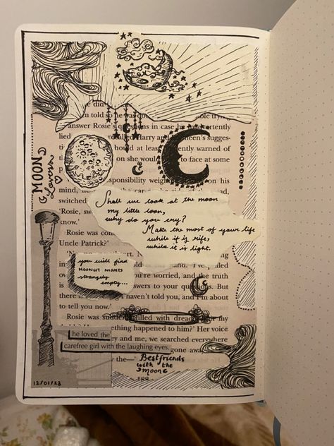 #journal #moon #aesthetic Aesthetic One Pager, Journal Drawings Aesthetic, Moon Journal Ideas, Moon Tracker, One Pager Design, Dhanteras Wishes, Angus Scotland, Dnd Journal, Happy Dhanteras Wishes