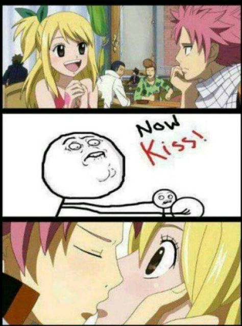 Natsu And Lucy Kiss, Fairy Tail Meme, Read Fairy Tail, Fairy Tail Gray, Fairy Tail Funny, Fairy Tail Comics, Fairy Tail Family, Natsu Fairy Tail, Fairy Tail Natsu And Lucy