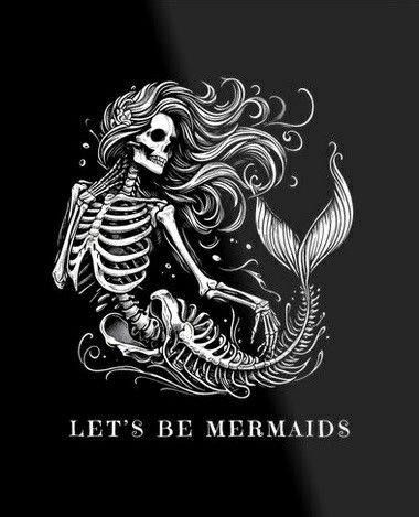 Gothic Mermaid Tattoo, Skull Mermaid Tattoo, Skeleton Mermaid Tattoo, Pirate Embroidery, Siren Creature, Gothic Mermaid, Skeleton Mermaid, Blessed Samhain, Pin Up Mermaid