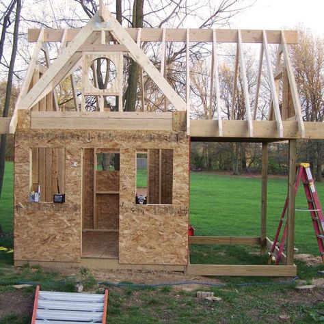 She Shed Ideas, Diy She Shed, Kids Playhouse Plans, Playhouse For Kids, Shed Playhouse, Barn Dominium, Playhouse Ideas, Girls Playhouse, Playhouse Plans