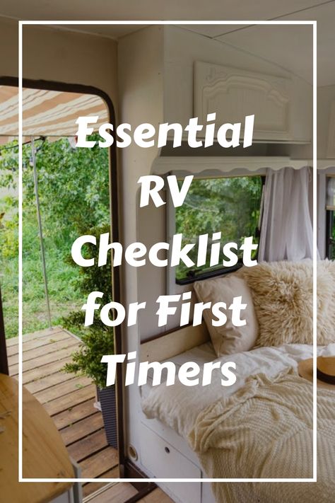 First Rv Trip Checklist, Tv Camping Checklist, Rv Essentials List, First Time Rv Camping Checklist, First Time Camper Checklist, Rv Supply Checklist, Rv Packing List Rv Checklist, Camper Necessities List, Rv Living Full Time Hacks