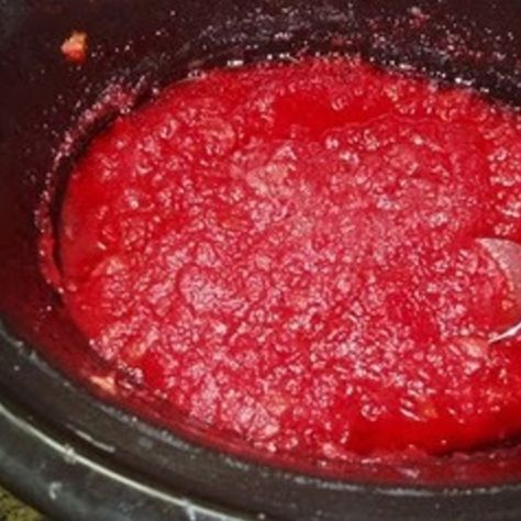 My cousin didn't remember where she got this recipe but was happy to pass it on to me last winter. She made her's chucky, but I used my electric stick mixer/blender and made mine smooth right in the crock pot. Red Sauce Crockpot Recipes, Apple Sauce In Crock Pot Easy Recipes, Apple Butter With Red Hots Crockpot, Red Hot Applesauce Crock Pot, Red Hot Applesauce, Making Applesauce In Crockpot, Crockpot Applesauce, Hot Candy, Applesauce Recipe