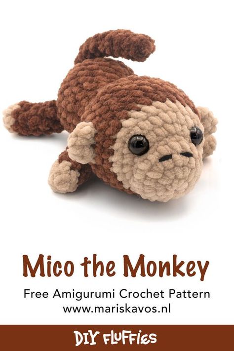 This fun pattern makes a crochet amigurumi monkey in a few hours! This is such a great pattern if you like monkeys! Learn how to make Crochet Monkey Pattern, including full video tutorial. Crochet Jungle Animals, Monkey Crochet Pattern, Crochet Monkey Pattern, Crochet Lovey Free Pattern, Monkey Amigurumi, Amigurumi Monkey, Monkey Crochet, Scrap Crochet, Crochet Baby Projects