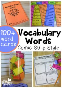 Learning New Vocabulary Words Pack - comic strip style - 100+ vocabulary word cards included - This Reading Mama Vocabulary Journal, Vocab Activities, Vocabulary Strategies, Reading Vocabulary, New Vocabulary, Vocabulary Instruction, Teaching Vocabulary, New Vocabulary Words, Vocabulary Lessons