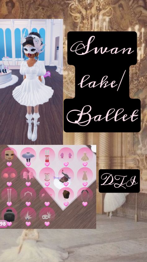 Swan lakes/ Ballet theme Dress To Impress Swan Lake Ballet, Theme Dress, Swan Lake, Dress To Impress, Ballet, Lake