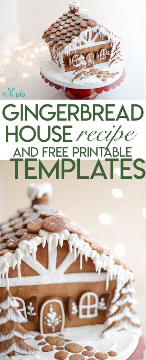 Gingerbread House Recipe Diy Gingerbread House Recipe Easy, Best Gingerbread Recipe For Houses, Best Icing For Gingerbread Houses, Amazing Gingerbread Houses, Best Gingerbread House Recipe, Basic Gingerbread House, Gingerbread House Template Measurements, Sturdy Gingerbread House Recipe, Structural Gingerbread Recipe