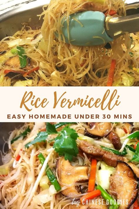 Recipes With Vermicelli Noodles, Thai Rice Noodle Recipes, Noodles Chow Mein, Rice Noodles Recipe, Noodles Homemade, Vermicelli Pasta, Noodles Stir Fry, Pancit Recipe, Vermicelli Recipes